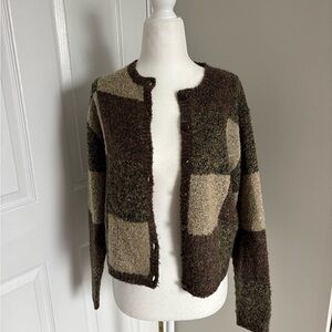 Dressbarn Brown and Tan Knit Sweater